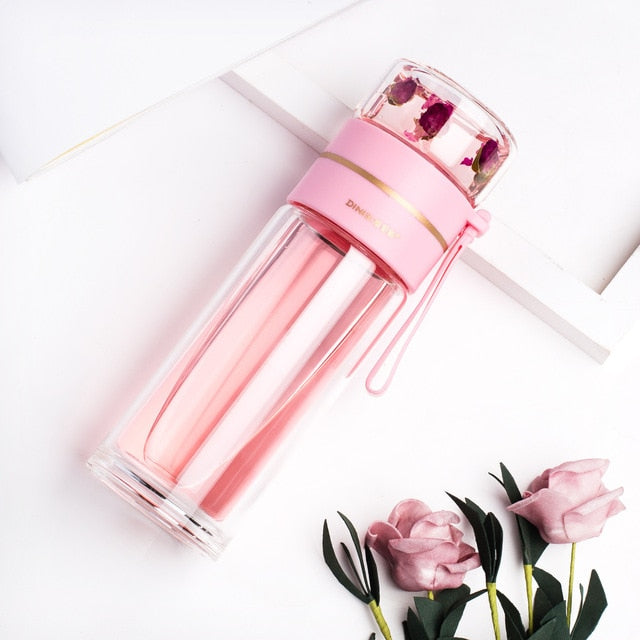 Doppelwandige Glaswasserflaschen Teefilterflasche Tee-Trennbecher | Karnz