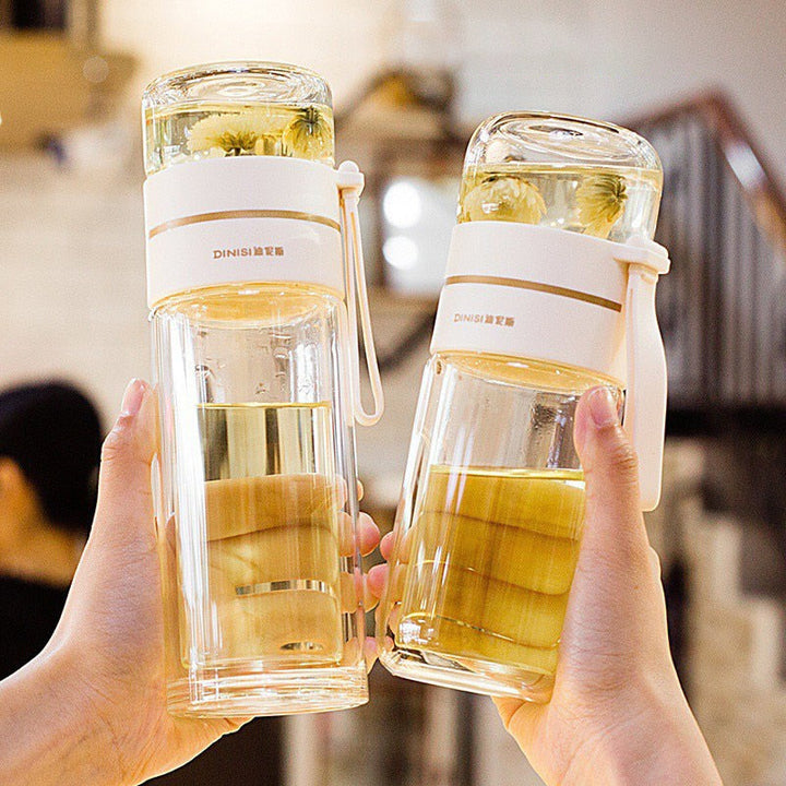 Doppelwandige Glaswasserflaschen Teefilterflasche Tee-Trennbecher | Karnz