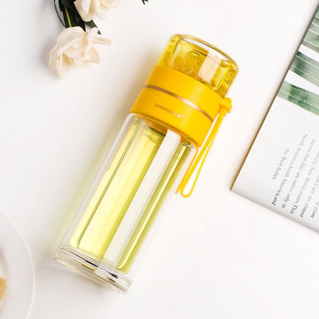 Doppelwandige Glaswasserflaschen Teefilterflasche Tee-Trennbecher | Karnz