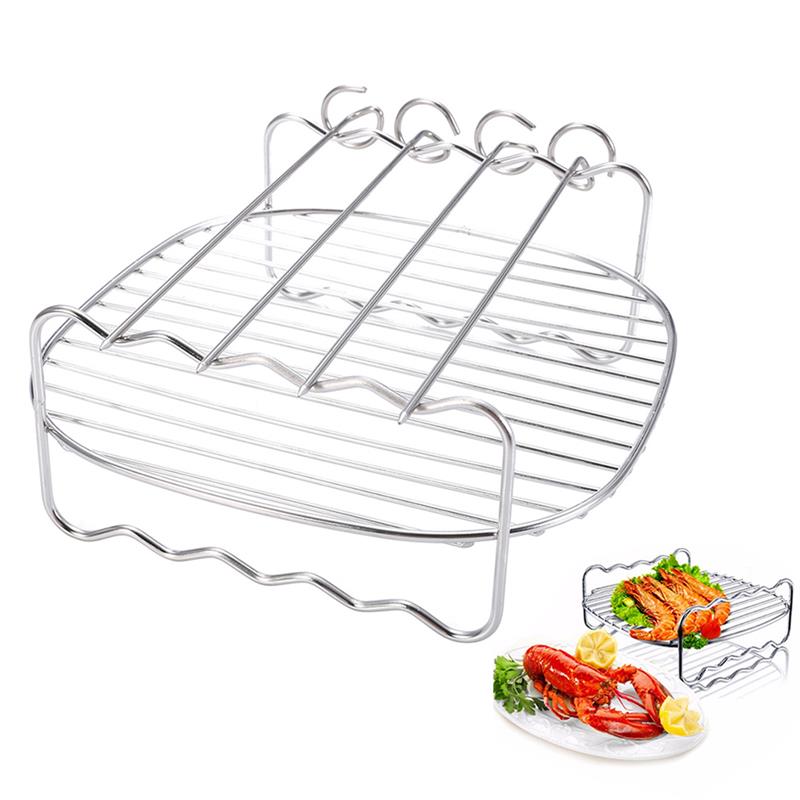 Doppelschichtige Edelstahlspieße Grillrost BBQ-Tablett | Karnz