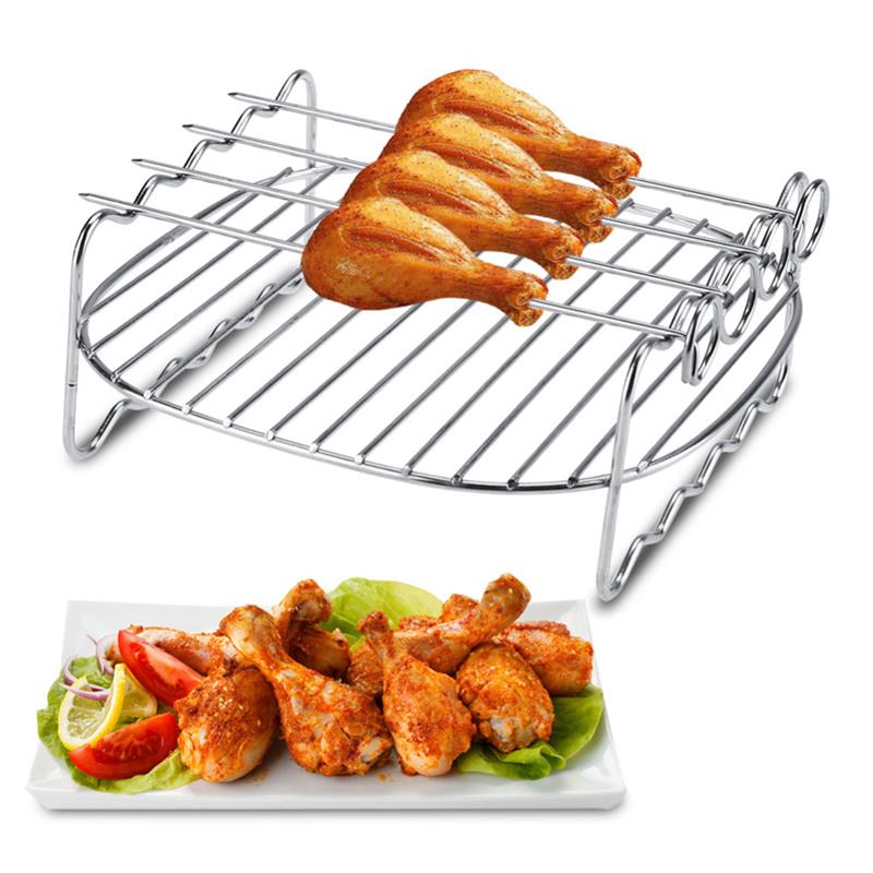 Doppelschichtige Edelstahlspieße Grillrost BBQ-Tablett | Karnz