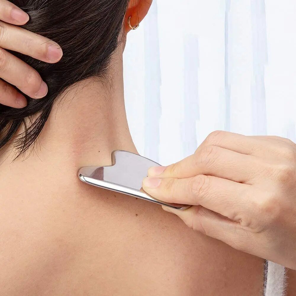 Sculpt Auf Wiedersehen Spannungen Falten entfernt Gua Sha aus Edelstahl | Karnz