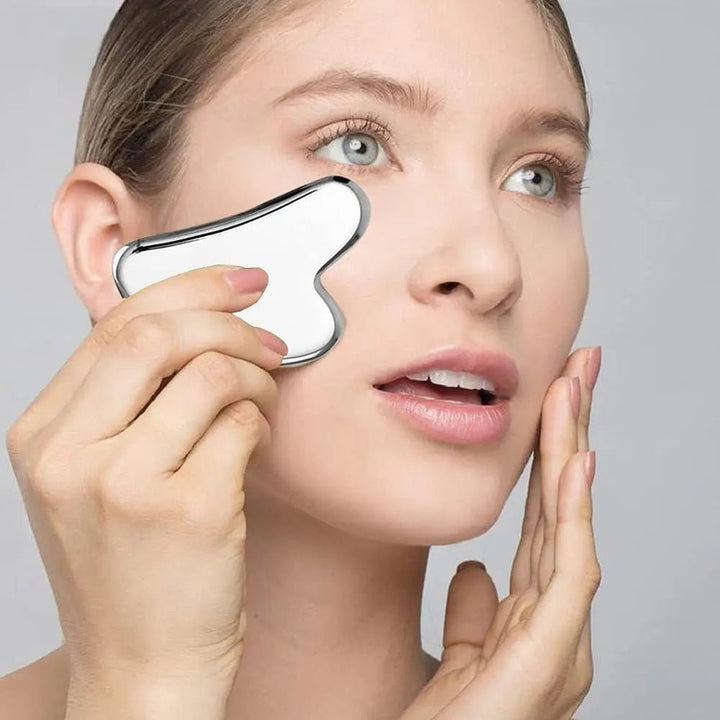 Sculpt Auf Wiedersehen Spannungen Falten entfernt Gua Sha aus Edelstahl | Karnz