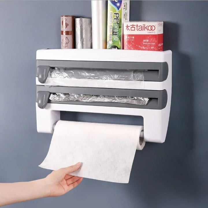 WrapHub - Praktischer Dispenser - Frischhaltefolie und Küchenpapier - Platzersparnis | Karnz