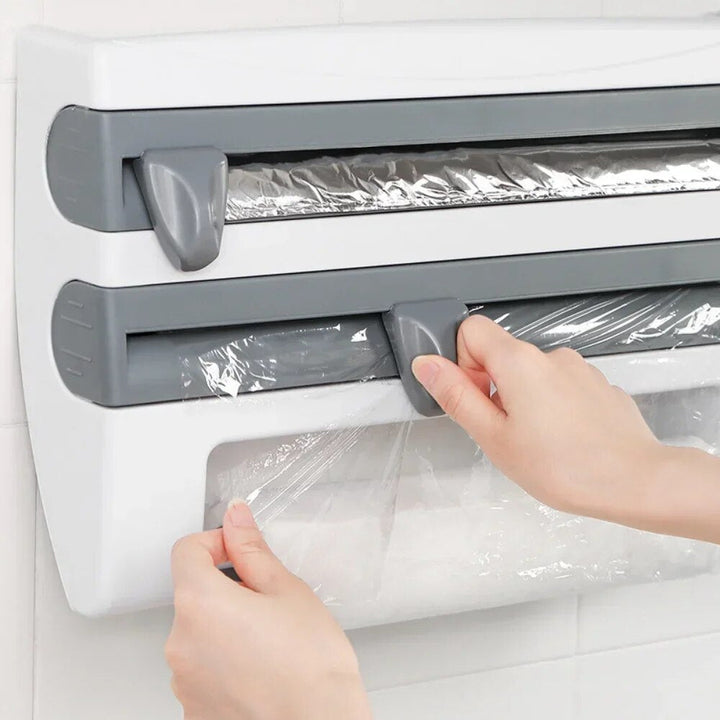 WrapHub - Praktischer Dispenser - Frischhaltefolie und Küchenpapier - Platzersparnis | Karnz