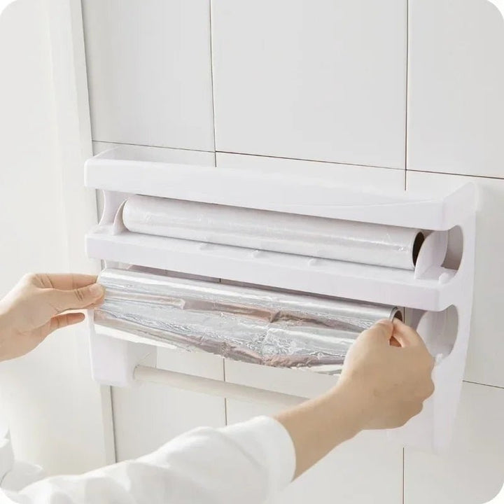 WrapHub - Praktischer Dispenser - Frischhaltefolie und Küchenpapier - Platzersparnis | Karnz