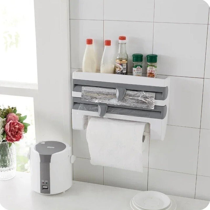 WrapHub - Praktischer Dispenser - Frischhaltefolie und Küchenpapier - Platzersparnis | Karnz