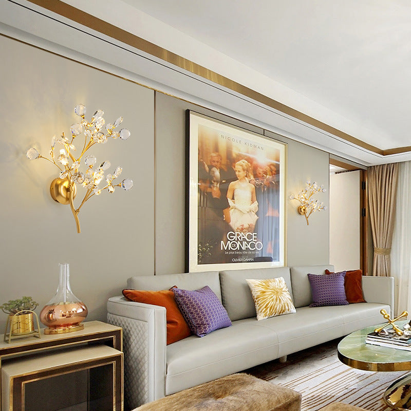 Moderne Blumen Wandleuchte aus Kristall – Elegante Wandbeleuchtung für Wohnräume | Karnz