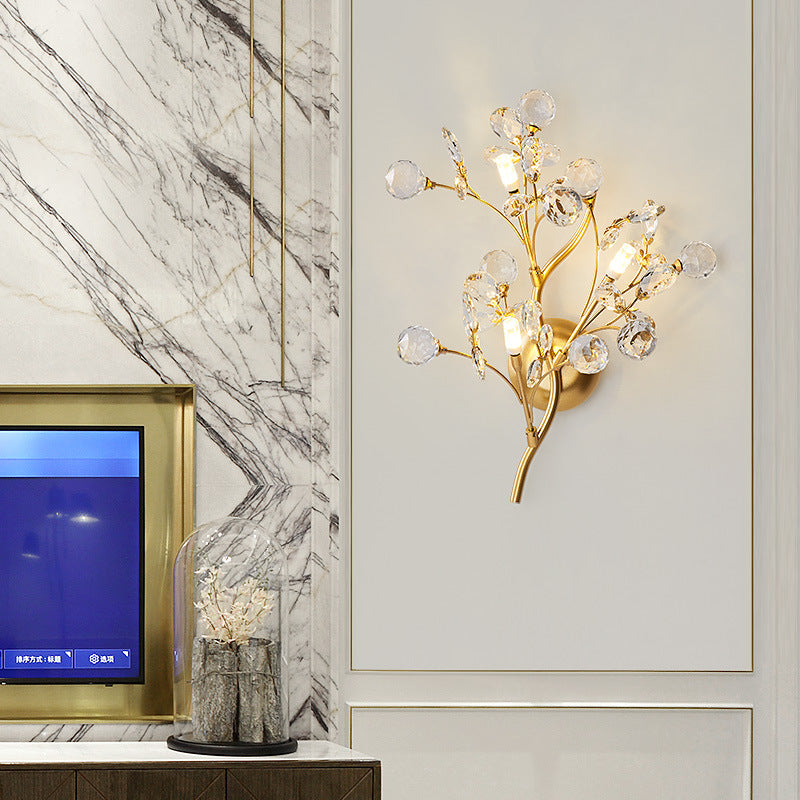 Moderne Blumen Wandleuchte aus Kristall – Elegante Wandbeleuchtung für Wohnräume | Karnz