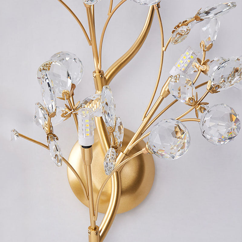 Moderne Blumen Wandleuchte aus Kristall – Elegante Wandbeleuchtung für Wohnräume | Karnz