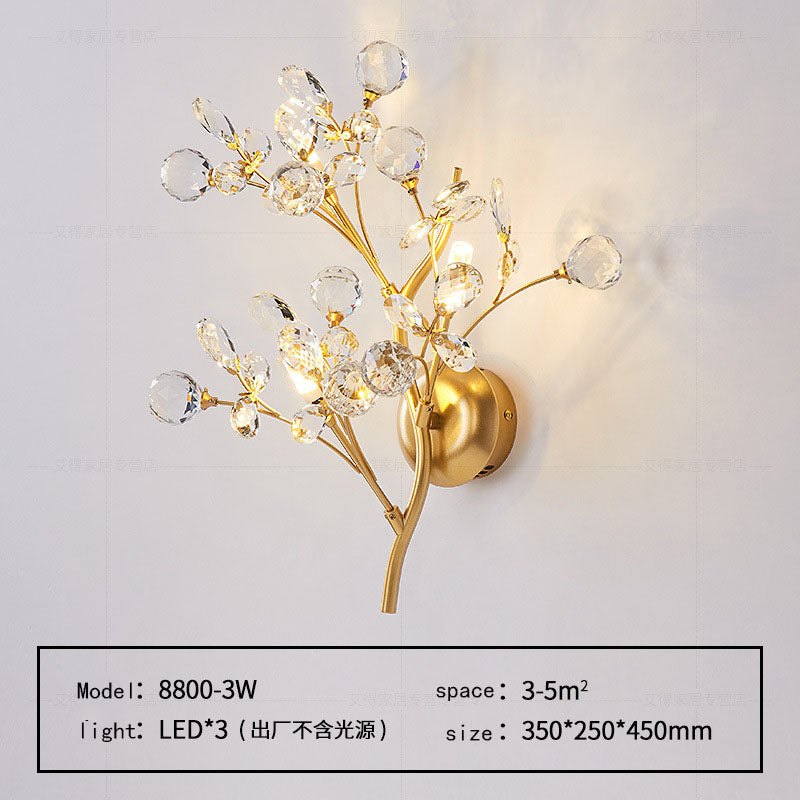 Moderne Blumen Wandleuchte aus Kristall – Elegante Wandbeleuchtung für Wohnräume | Karnz