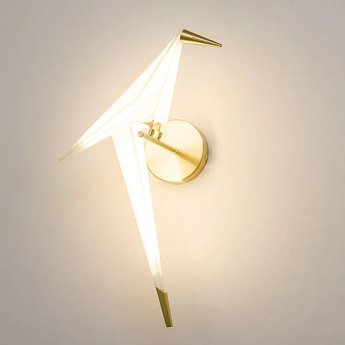 Moderne Origami Kranich Wandleuchte - Elegantes LED-Licht für Wohnräume | Karnz