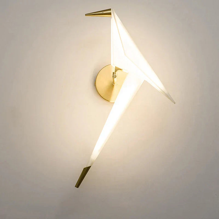 Moderne Origami Kranich Wandleuchte - Elegantes LED-Licht für Wohnräume | Karnz