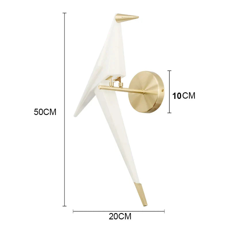 Moderne Origami Kranich Wandleuchte - Elegantes LED-Licht für Wohnräume | Karnz