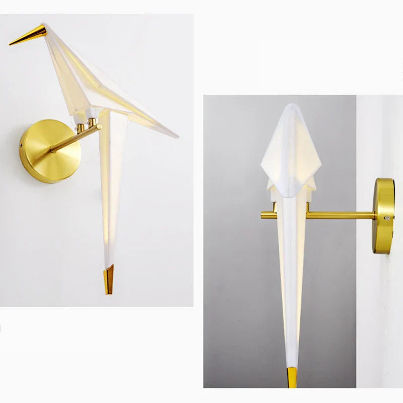 Moderne Origami Kranich Wandleuchte - Elegantes LED-Licht für Wohnräume | Karnz