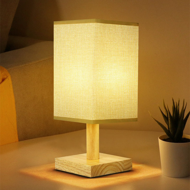 USB-Tischlampe mit Stoffschirm – Moderne LED-Nachttischlampe für Schlafzimmer und Büro | Karnz