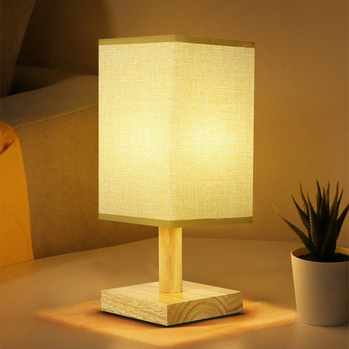 USB-Tischlampe mit Stoffschirm – Moderne LED-Nachttischlampe für Schlafzimmer und Büro | Karnz