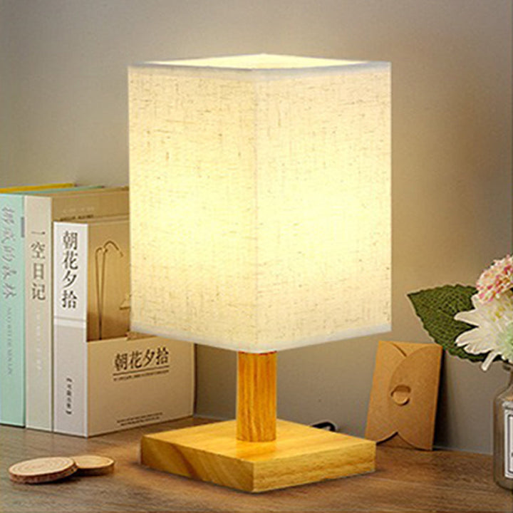 USB-Tischlampe mit Stoffschirm – Moderne LED-Nachttischlampe für Schlafzimmer und Büro | Karnz