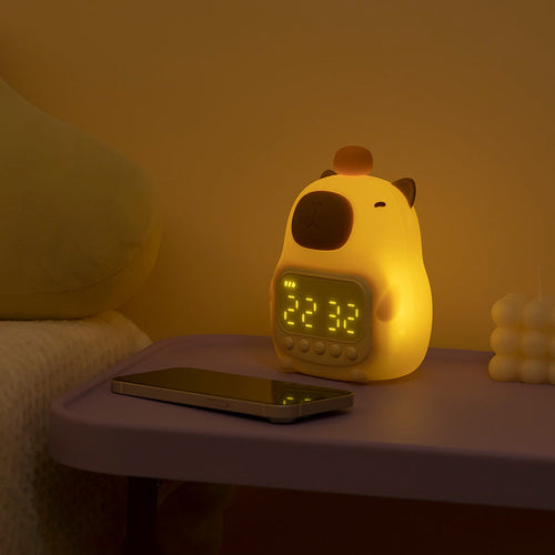Niedliches Capybara Nachtlicht LED – Kinder Wecker & Nachtlampe für Schlafzimmer | Karnz