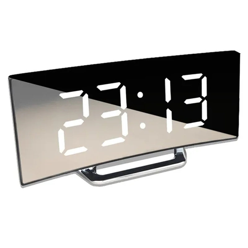 CurveTime Digitaler Wecker – Kompakter Wecker mit gekrümmtem Display und modernem Design | Karnz