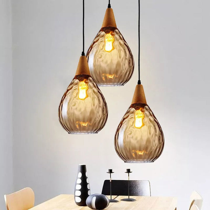 Vintage Tropfen Glas Pendelleuchte für das Esszimmer | Karnz