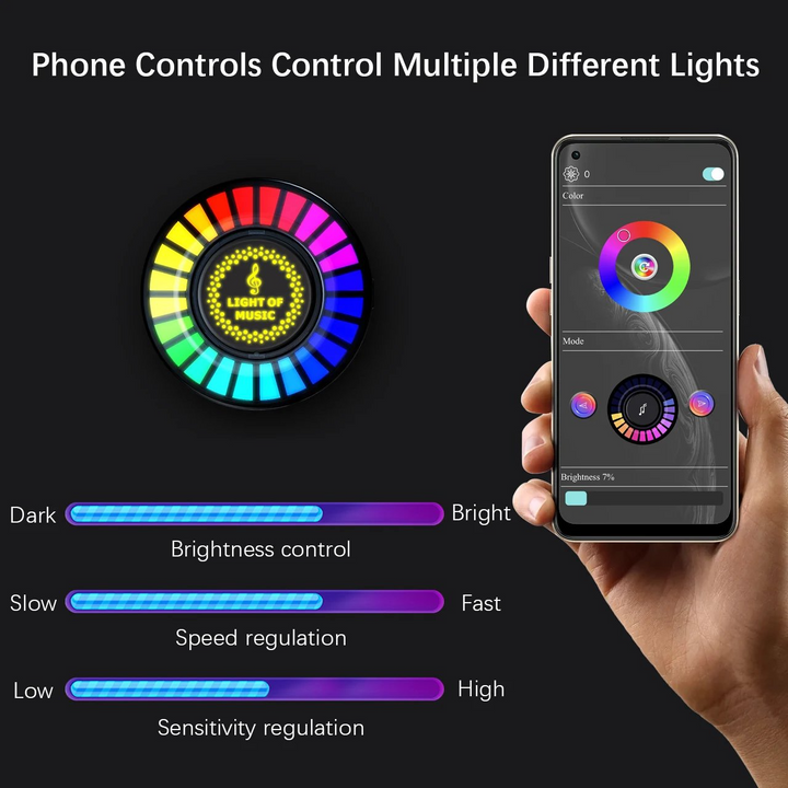 Auto Sound Pickup Licht | Tragbares RGB Vergnügen unterwegs | Karnz