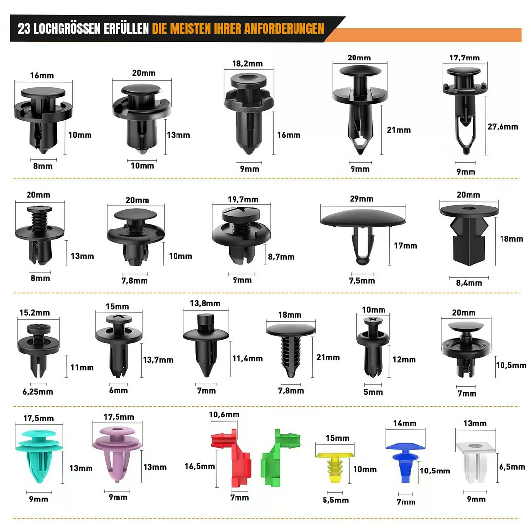 Universelles Montageset | Automobilmontageclips & Montageentferner | Karnz