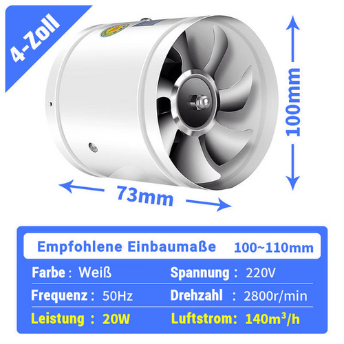 Super-Saugventilator | Leiser, leistungsstarker Extraktor | Karnz