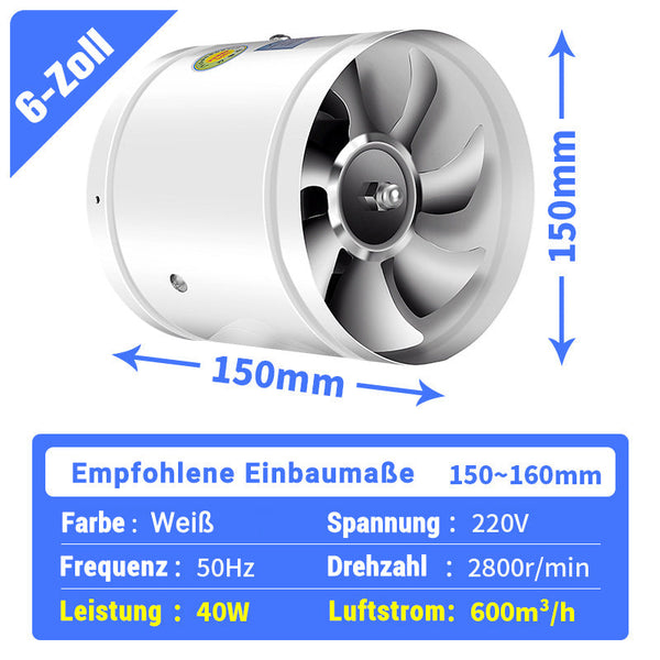 Super-Saugventilator | Leiser, leistungsstarker Extraktor | Karnz