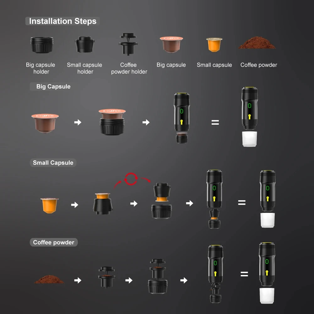 Tragbare Kaffeemaschine | Überall und jederzeit brühen | Karnz