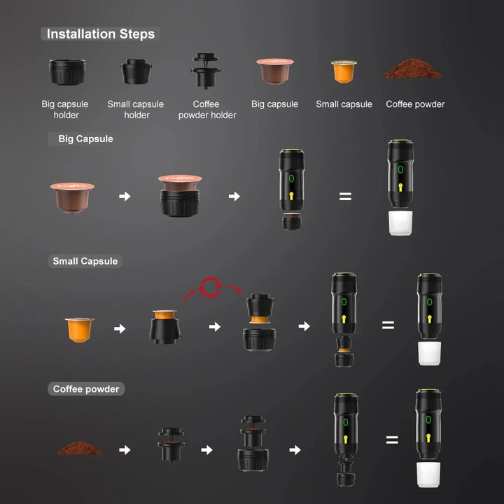 Tragbare Kaffeemaschine | Überall und jederzeit brühen | Karnz