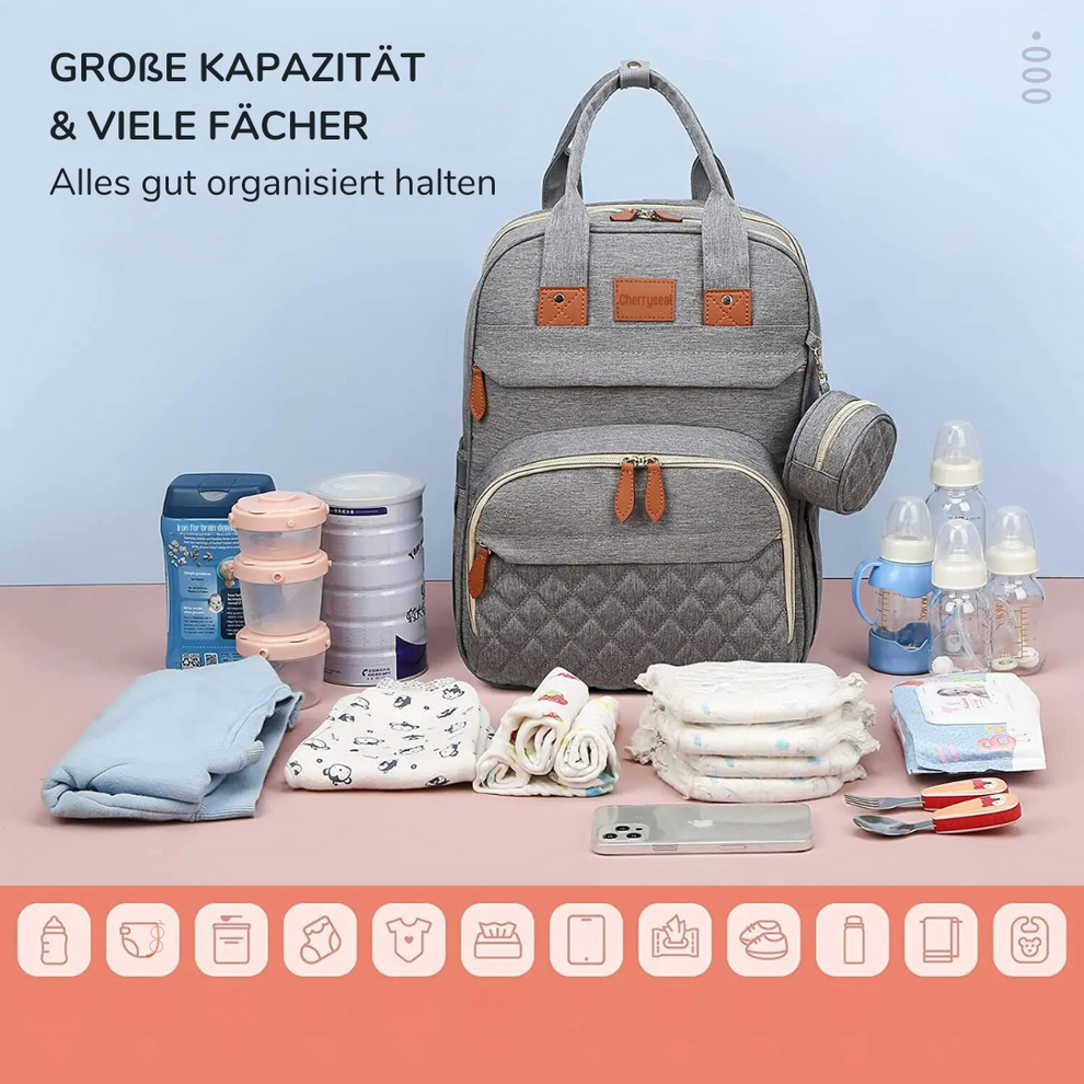 2-in-1-Baby-Wickelrucksack | Eingebautes Wickelbett | Karnz