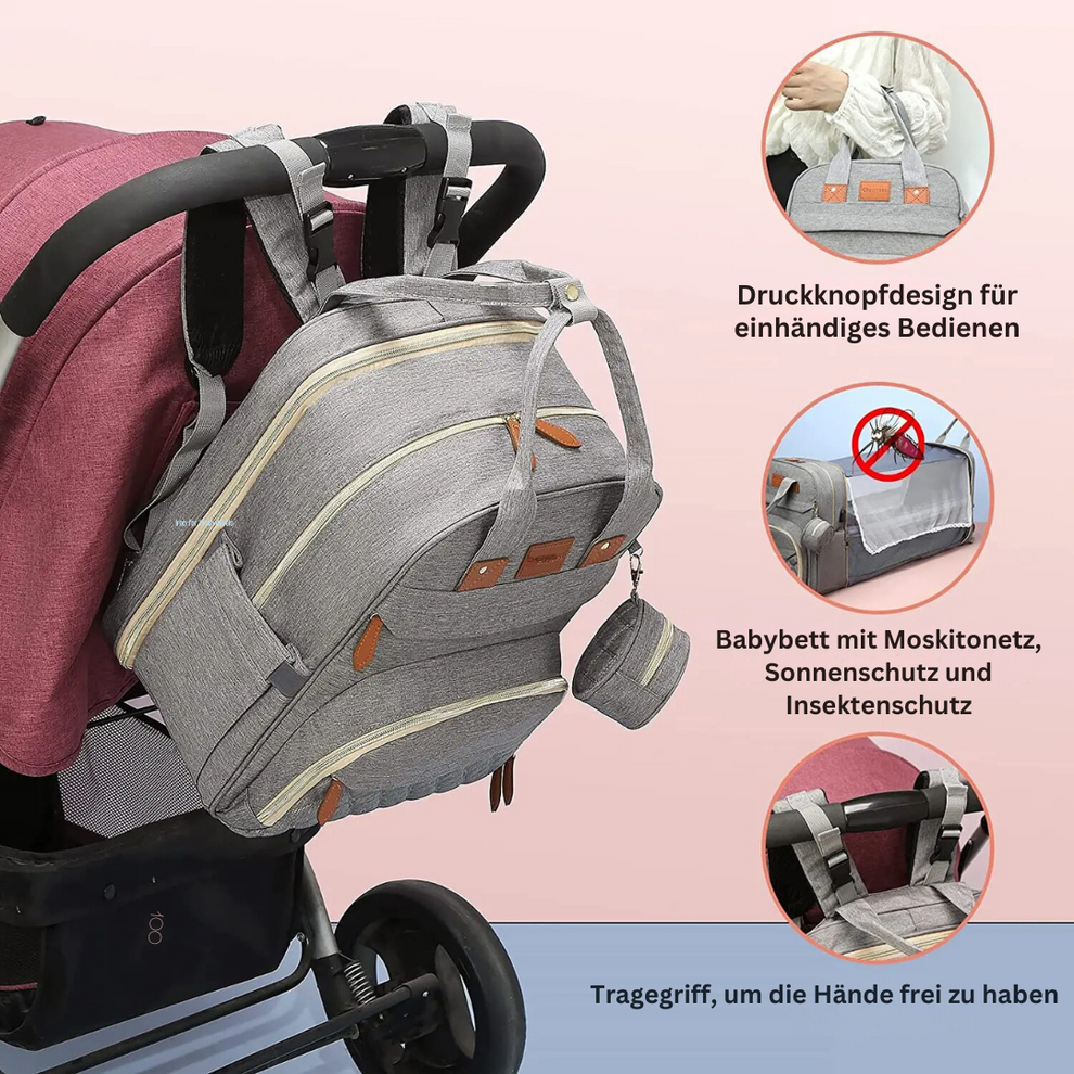 2-in-1-Baby-Wickelrucksack | Eingebautes Wickelbett | Karnz