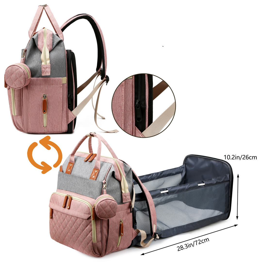2-in-1-Baby-Wickelrucksack | Eingebautes Wickelbett | Karnz