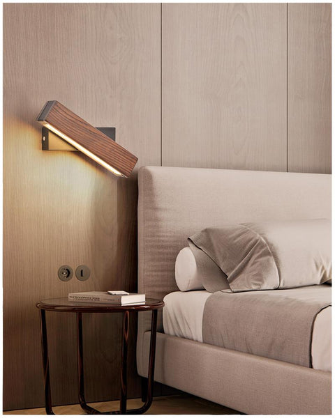 Nordic Schwenk-LED-Wandleuchte | Minimalistisches Holzdesign | Karnz