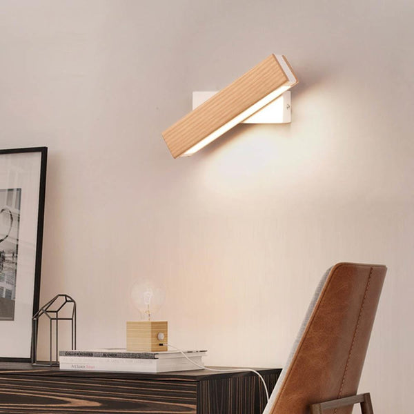 Nordic Schwenk-LED-Wandleuchte | Minimalistisches Holzdesign | Karnz