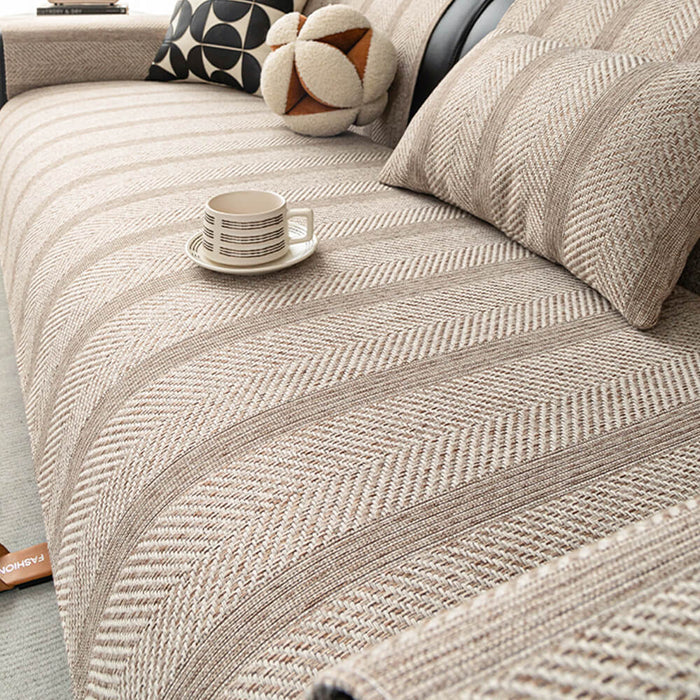 Minimalistische Fischgrät-Sofaabdeckung | Atmungsaktive, haustierfreundliche Schutz | Karnz