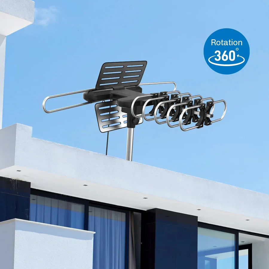Außenantenne für HD-Fernsehen mit 360°-Motor