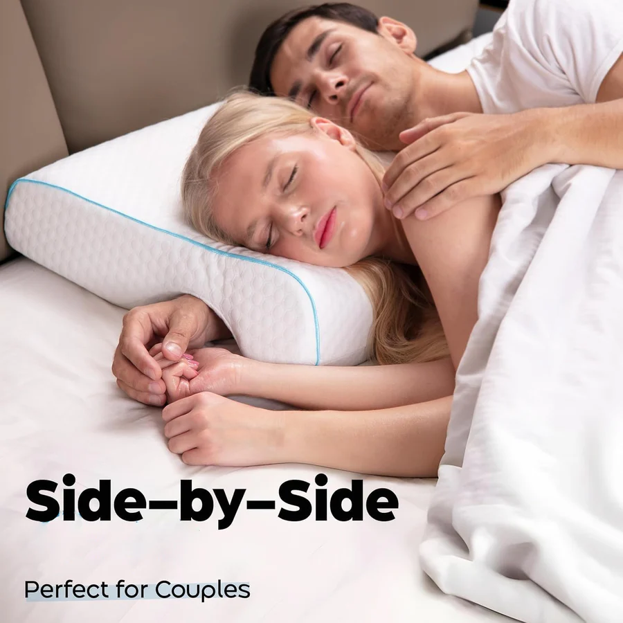 Orthopädisches Partnerkissen | Kuscheldesign mit Armtunnel | Memory-Schaum