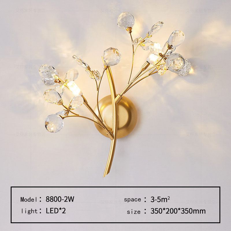 Moderne Blumen Wandleuchte aus Kristall – Elegante Wandbeleuchtung für Wohnräume | Karnz
