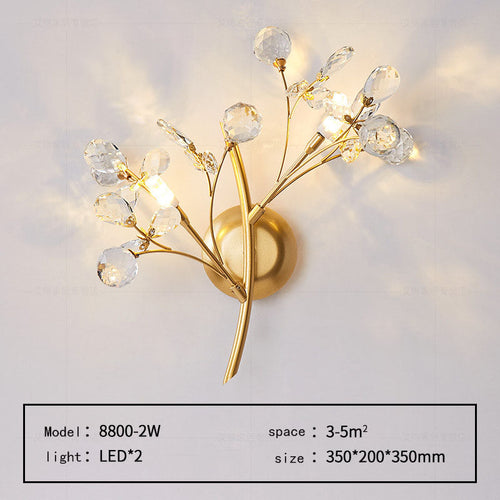 Moderne Blumen Wandleuchte aus Kristall – Elegante Wandbeleuchtung für Wohnräume | Karnz