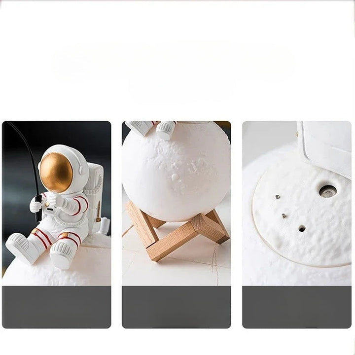 3D Astronaut Mond Lampe mit LED Nachtlicht, Dimmbare Touch-Steuerung und Dekoration für Kinderzimmer | Karnz