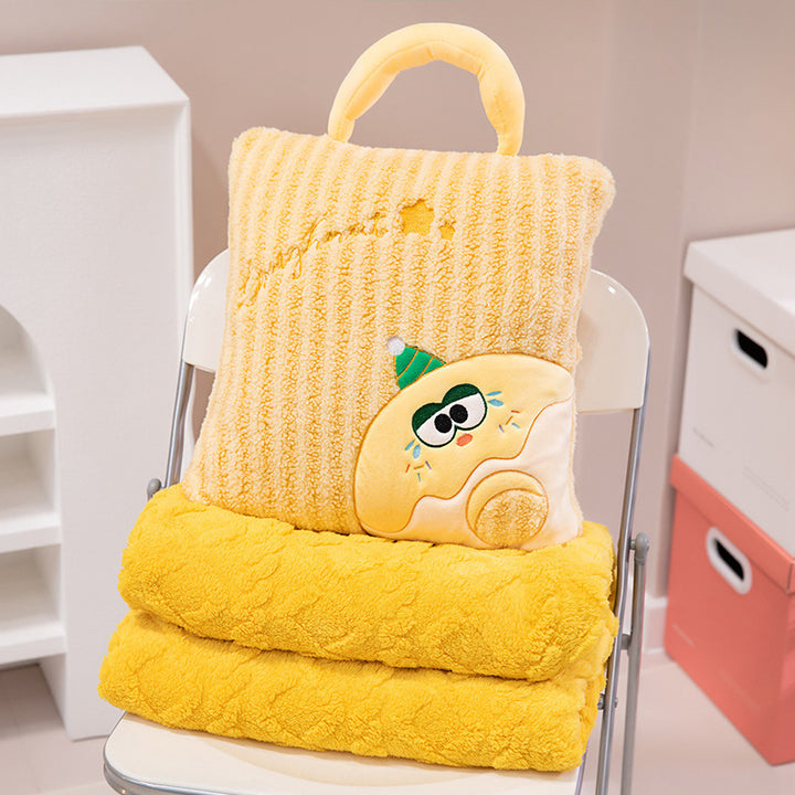 Kuschelkissen und Decke 2-in-1, Streifenmuster