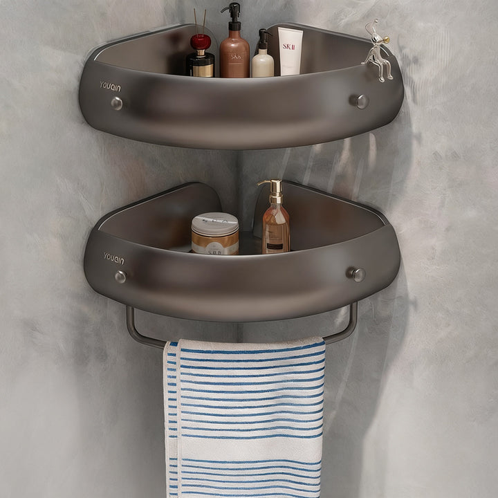 Eckregal für Badezimmer, Aluminium, ohne Bohren