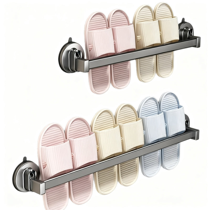 Wandmontiertes Pantoffelregal aus Weltraum-Aluminium