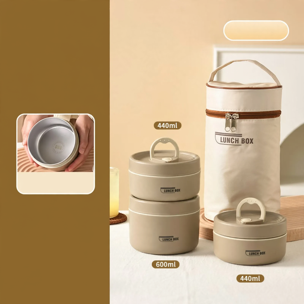 Edelstahl-Lunchbox, mehrschichtig, 501–800 ml