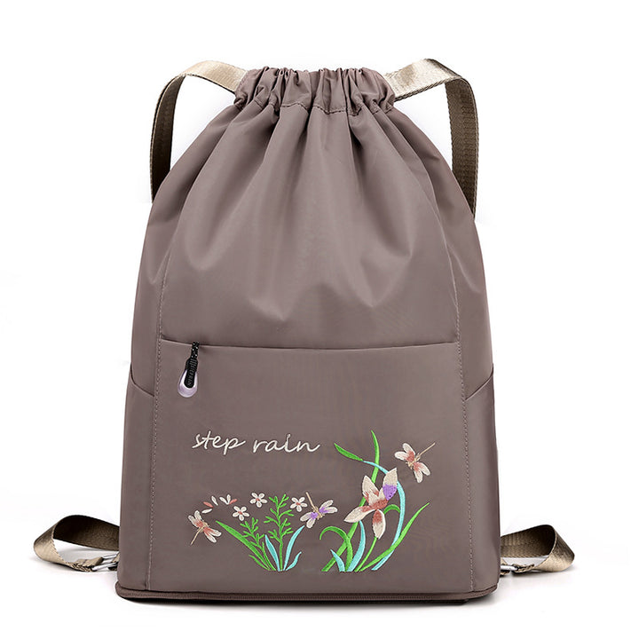 Doppelter Rucksack, Nylon, faltbar, bestickt