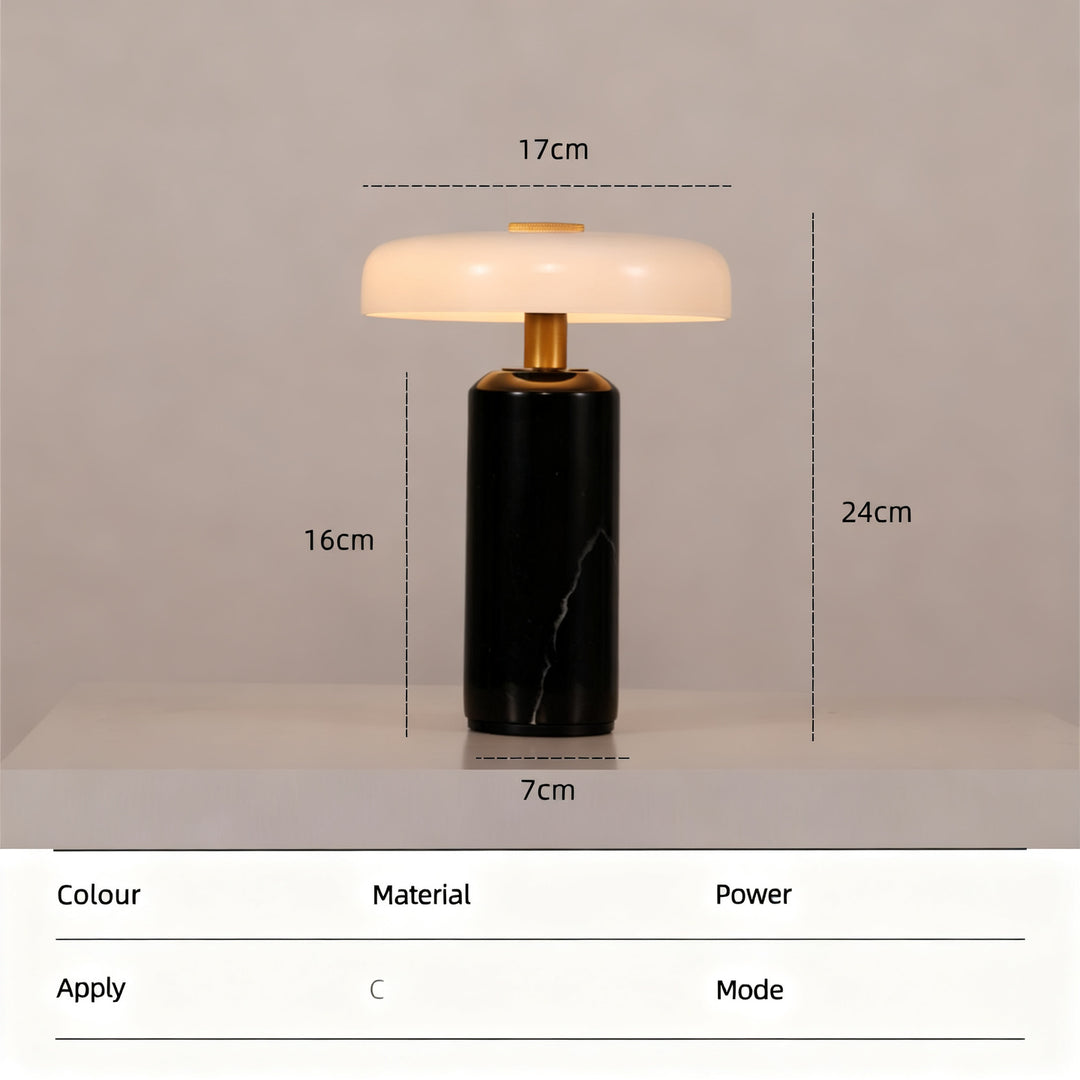 Tragbare Tischleuchte, Marmor, LED, Touchschalter
