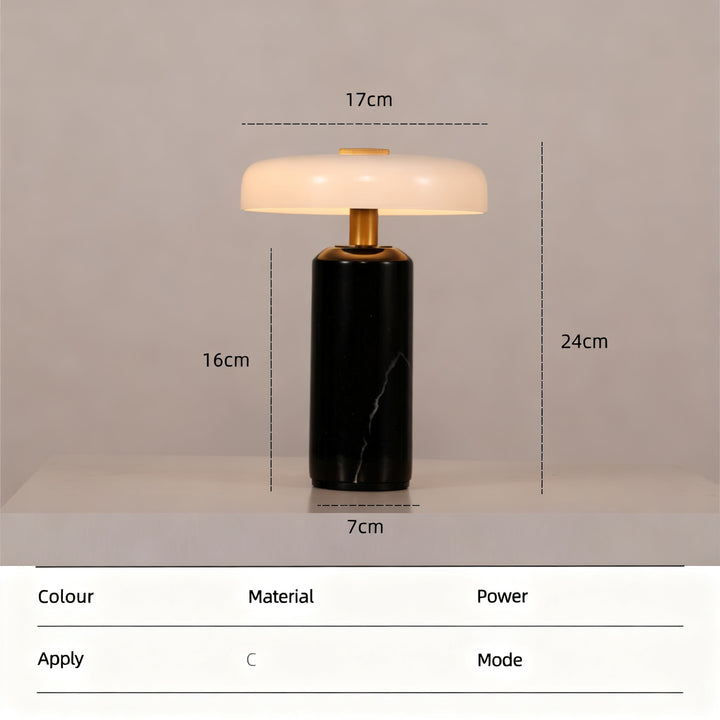 Tragbare Tischleuchte, Marmor, LED, Touchschalter