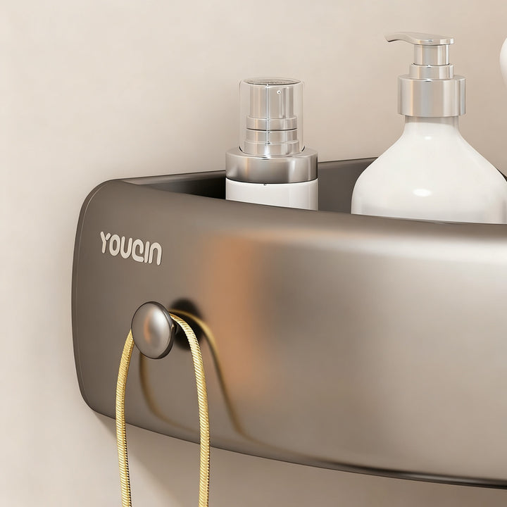 Eckregal für Badezimmer, Aluminium, ohne Bohren